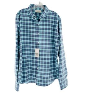 Savannah Button-Down Blue/Pink Plaid Tencel Blend Soft Shirt Men's Size XL